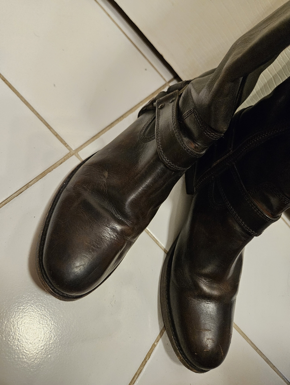 Frye melissa dark brown leather tall boots womens size 9 shoes - Picture 7 of 10